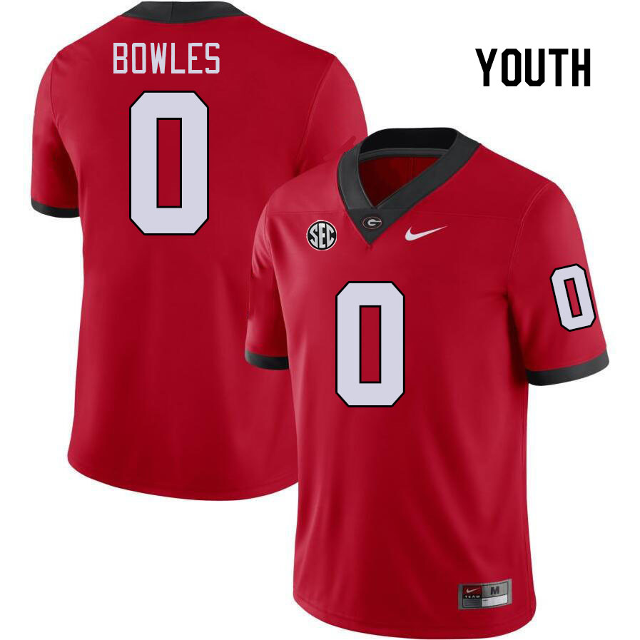 Youth #0 Troy Bowles Georgia Bulldogs College Football Jerseys Stitched Sale-Red